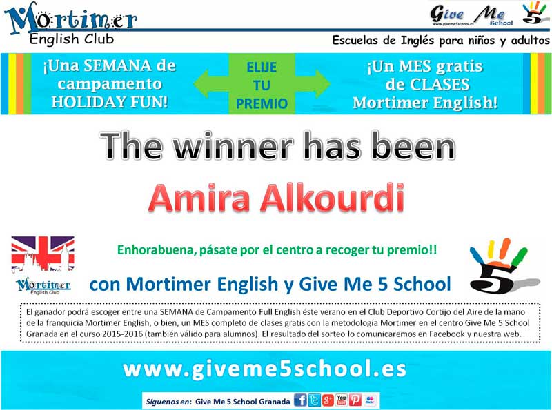 RESULTADO del SORTEO Facebook (semana campamento o mes gratis Ingles Mortimer) RESULTADO del SORTEO Facebook (semana campamento o mes gratis Ingles Mortimer)