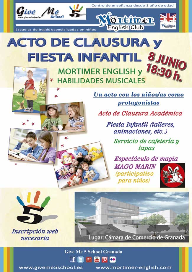 CLAUSURA y FIESTA INFANTIL - Give Me 5 (8 Jun-18) Clausura Ingles 2018